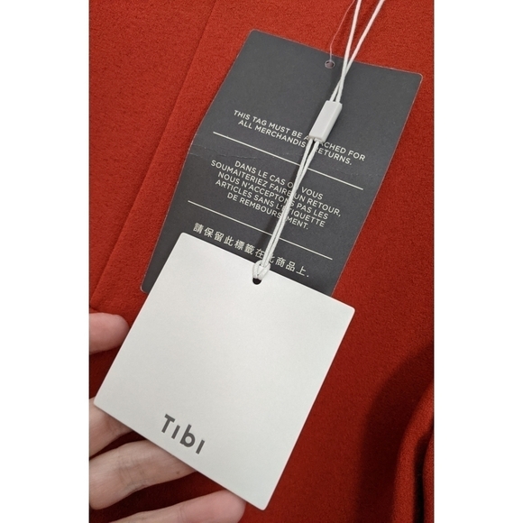 🆕 Tibi Paprika Button Sleeve Crepe Shift Dress Size 0 - Picture 7 of 13